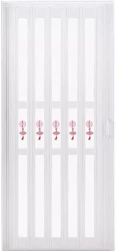 Porte pliante en accordéon en PVC et acrylique blanc de 60 cm à 160 cm, largeur réglable, 200 cm de hauteur, porte coulissante magnétique pour camping-car, salle de bain, placard, chambre à coucher,