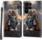Handyhülle für Samsung Galaxy S23 Ultra Hülle, Magnetische Flip Stoßfeste Schutzhülle mit Standfunktion Kartenfächern Klapphülle Handytasche Katze