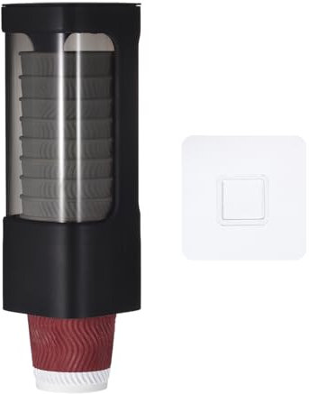 QUARKZMAN Wandmontagebecherhalter Einwegbecherhalter für 3oz - 5oz Einzelschlitz-Papierbecherhalter mit Montagekleber für Zuhause, Büro, Badezimmer, Pausenraum, Fitnessstudio, Schwarz