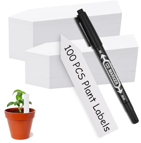 AOOTE 100 Pezzi Etichette per Piante, Marcatori per Piante Etichette in Plastica, Etichette Piante Impermeabile Cartellini, per Etichette plastica per Piante da Giardino, Semi Erbe in Vaso