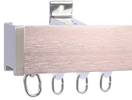 Deckenvorhangschiene, Wandtrennschiene für Etagenbetten, Erkerfenster, Duschen und Wohnmobile, 400 cm, Pink