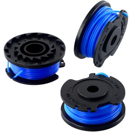Lot de 3 bobines de rechange pour débroussailleuse Greenworks 24 V en nylon, 1 bobine de 65 mm de diamètre, longueur totale de 14 à 4 m