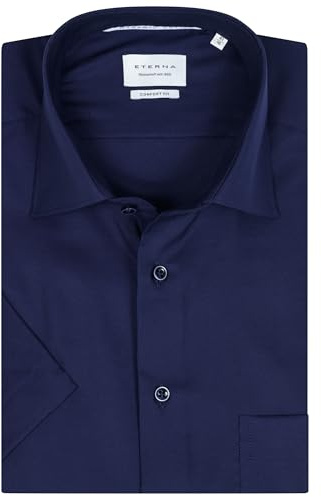 ETERNA Herren Businesshemd Kurzarm Comfort FIT | Uni | Bügelfrei | Kent Kragen