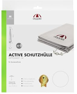 Doppler Schutzhülle Active mit Reißverschluss und Stab bis Ø 300 cm Grau