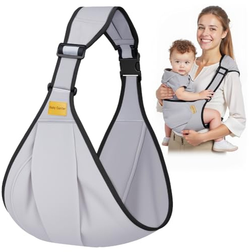 AOOWU Babytrage, Kleinkind Trage Seitlich,Verstellbare Ergonomisch Toddler Carrier, Babytrage Seitlich Baby Trage Für Neugeborene Bis 0-36 Monaten, Kleinkinder bis 25kg, Kleinkinder Tragegurt
