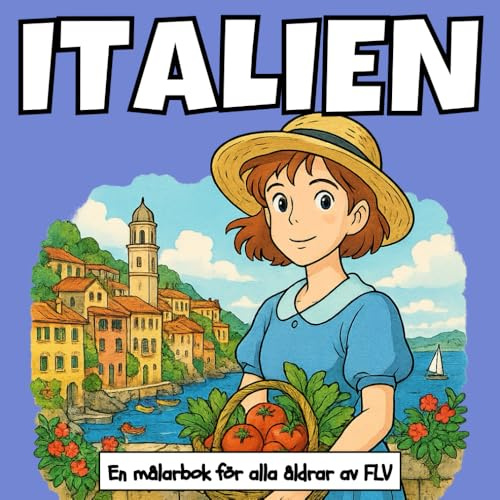 ITALIEN: En MÅLARBOK för alla åldrar. terapeutisk, avkopplande, stressreducerande och ångestlindrande — idealisk för medveten närvaro, kreativitet och ... illustrationer av FLV (Målarböcker)