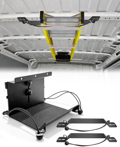 Universal interior van ladder rack, adjustable interior ladder rack for van/trailer/truck roof, securely stores ladders in the vehicle, with screws