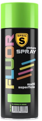 SPSIL Pintura Spray Brillante Verde Fluor(pack of 1) 400ml, Metal Secado RápidoPintura Profesional Interior Exterior, Aplicación Fácil en Madera Plástico, DIY Decoración Muebles Automóviles