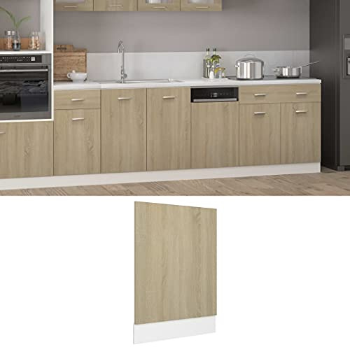 Teenpull Panneau de lave-vaisselle, chêne Sonoma, 45 x 3 x 67 cm, matériau dérivé du bois, pour lave-vaisselle, intégration de cuisine, armoire, espace de rangement, buffet, pantry, durable