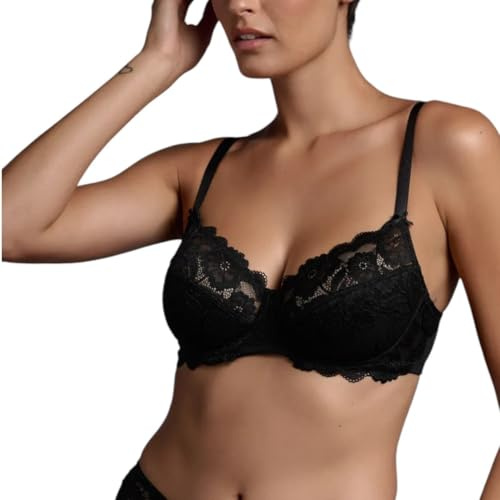 Belseno Lepel Reggiseno in Pizzo Balconcino Coppa B art. 251 colori Bianco Nero e Fard