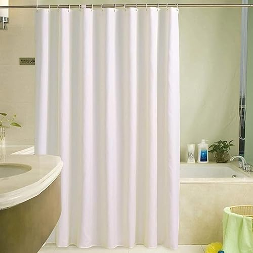 180 x 220cm Duschvorhang Anti-Schimmel Wasserdicht Badvorhang Duschvorhänge mit 12 Duschvorhangringe für Badezimmer (Weiß, 180 x 220cm)