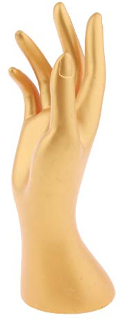 perfk SchaufensterSpielzeugpuppe Handmodell Schmuck Armbänder Ringe Uhr Halskette Halter Display Model SpielzeugSpielzeugpuppe Training Modell, Gold