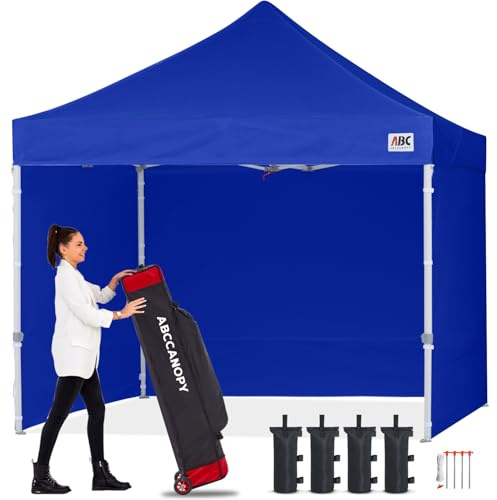 ABCCANOPY Faltpavillon 3x3 Wasserdicht mit Seitenteilen UV+,Blau