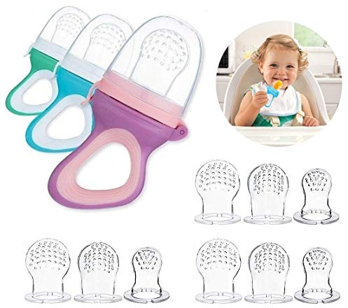 Voarge Fruchtsauger, Fruchtsauger für Baby & Kleinkind Baby Fruchtsauger Schnuller, BPA-frei, Schätzchen Schnuller Gemüse sauger für Schätzchen (Lila-grün-blau)