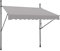HENGMEI Klemmmarkise Balkon Markise Einziehbar Balkonmarkise Sonnenschutz ohne Bohren höhenverstellbar (250 x 120 cm, Grau)