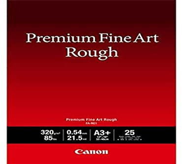 Canon FA-SM1 Premium Fine Art Rough Fotopapier - DIN A3+, 25 Blatt (320 g/qm) für Tintenstrahldrucker, 4562C004, Schwarz