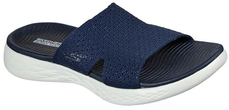 Skechers Damen ON-The-GO 600 Stretch Knit Slide Schiebe-Sandalen, Navy, 38 EU