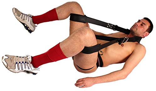 BDSM Fessel Bondage Travel Sex Sling Liebesschaukel Leder schwarz/Reise-Sex-Sling