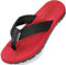 Men's Top Flip Flops Beach Slippers Summer Sliders Thong Sandals, Black Red, 10 UK