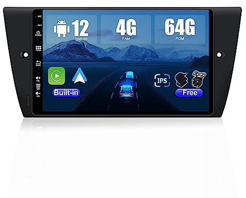 JOYX Android 13 Autoradio Passt für BMW E90/E91/E92/E93 (2005–2012) - [4G+64G] - Eingebaut DSP/Carplay/Android Auto - Rückfahrkamera MIC KOSTENLOS - 9 Zoll - Mit Lenkradsteuerung 4G WiFi BT5.0 DAB