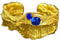NicoWerk Damen Silberring Antik aus 925 Sterling Silber Uneben Golden mit Stein Blau Asymmetrisch Zirkonia Verstellbar Offen SRI654