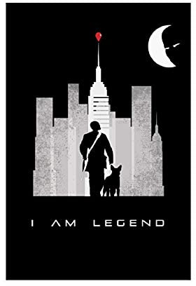 2007 Classic Horror I Am Legend Movie Poster 8 Leinwand-Poster, Wandkunst, Deko, Bild, Gemälde für Wohnzimmer, Schlafzimmer, Dekoration, ungerahmt: 50 x 75 cm