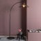 Lightbox Bogenlampe - Große Bogen-Standleuchte mit dekorativem Drahtschirm, 170 cm, Ø 45 cm, Fußschalter, E27 Fassung für max. 52 Watt - Metall
