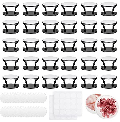 30 PCS Collapsible Sublimation Phone Holders, Cell Phones Grip Holder Included 30 Sublimation Aluminum Sheets, Adhesive Finger Expanding Stand Holder with 30 Double-Sided Tape(Black)