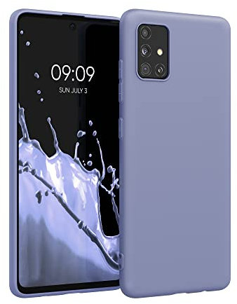 kwmobile Hülle kompatibel mit Samsung Galaxy A51 Hülle - weiches TPU Silikon Case - Cover geeignet für kabelloses Laden - Lavendelgrau