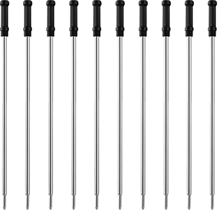 cobee Metall-Kugelschreiberminen, 10 Stück, austauschbare Tinte, 1 mm, mittlere Spitze, Kugelschreiberminen für Büro, Schulbedarf (schwarz)