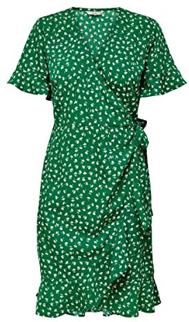 Only Onlolivia S/S WVN Noos Robe Femme, Vert verdoyant/W FIONA, 40