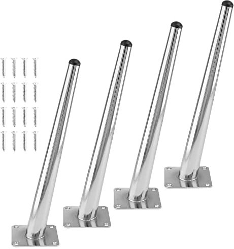 Seimneire Möbelbeine, 30,5 cm, schräge, konische Metallbeine, Chrom, Mid-Century-Stil, Möbelfüße für Sofa, Schrank, Tisch, Stuhl, Schrank, Couch, Ottomane, Heimwerker-Projekte, 4 Stück