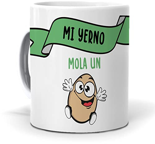 mundohuevo Tazas Originales Para Regalar | Taza Mi Yerno Mola Un Huevo | Taza Desayuno Con Frases Originales | Regalo Divertido Desayuno y Café | Regalos Navidad y Cumpleaños | Cerámica De 350 ML