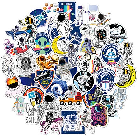 50 Stück Aufkleber Aesthetic NASA Sticker, Wasserfeste Graffiti Galaxy Vinyl Aufkleber Weltraum Space Explorer DIY VSCO Stickers für Auto Laptop Skateboard Fahrrad Koffer Helm Motorrad (Space B)