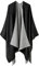 Colornival Damen Winter Poncho - Warme Elegante Decke Cape Strick Mantel Schal - Geschenk für Geburtstag Weihnachten (Schwarz)