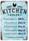 Metallschild mit Aufschrift Kitchen Rules, Retro-Stil, Aufschrift If You Empty It Fill It, Retro-Vintage-Metallschild, S-Wanddekoration für Zuhause, Wohnzimmer, Wanddekoration, Bar, Garage, Café,