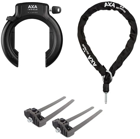 Axa Rahmenschloss Imenso X-Large Fahrradschloss Fahrrad Bike Lock (Schlüssel nicht abziehbar, Kette 100cm/8,5mm Ø ULC Pro)