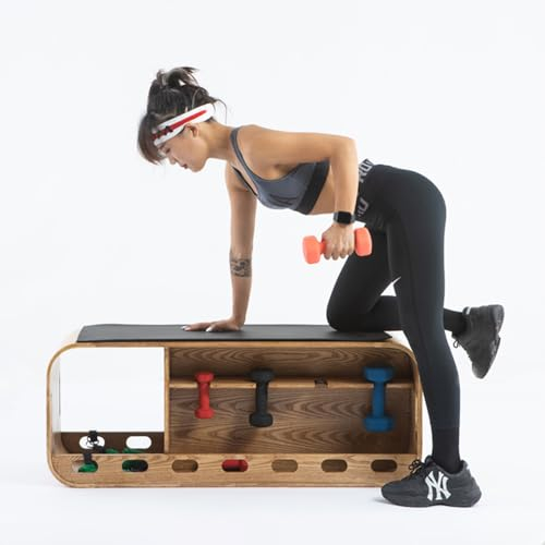 BailingDS Dumbbell Bench, Dumbbell Box，Multi-functional training box，Balance Training, Yoga Workout, Pilates Training, Core Strength Training, Total Body Aerobics, Balance Workout, All Wood Structure