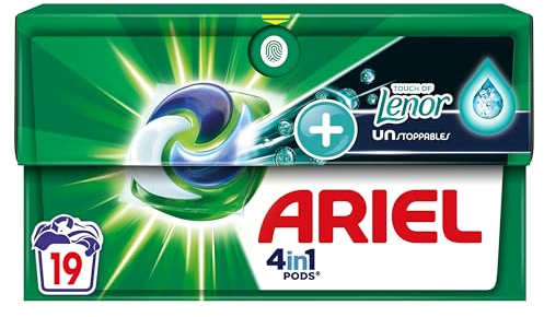 Ariel 4in1 PODS, Lessive Liquide En Capsules 19x4 Lavages, Touch Of Lenor Unstoppables, Une Fraîcheur Longue Durée Jusqu’à 1 Semaine