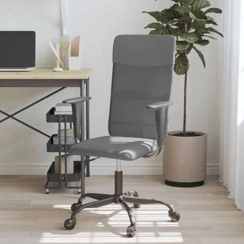 CIADAZ Bürostuhl Grau Netz und Kunstleder, Drehstuhl, Schreibtisch Stuhl, Büro Stuhl, Computerstuhl, Arbeitsstuhl, Gaming Stuhl 353014