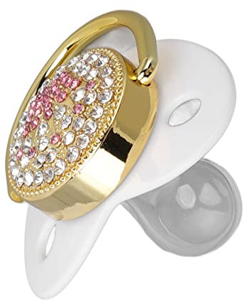 Ultraleichter Baby-Schnuller aus Silikon, Weicher Bling-Schnuller für Neugeborene für 6 Bis 18 Monate, Expertendesign für Pädiatrische Ernährung (M Weiß)