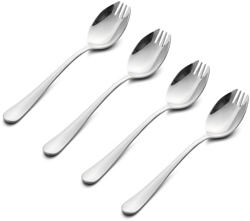 Alata Sporks, 12-Pack Food-grade Stainless Steel Sporks, 7.4 Inches Long Handle Salad Forks For Dessert, Ice Cream, Salad, Soup, Noodle, Spaghetti, Dishwasher Safe