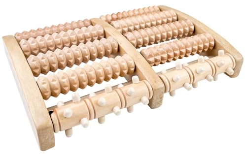 Wingluge Rouleau de Massage Pieds, Masseur Pied en Bois, Outils de Reflexologie Plantaire pour Relaxation de Acupression, Appareil Massage des Pieds pour Soulager Fasciite Plantaire