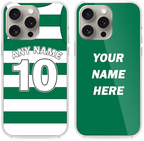 LucBuy Personalized Phone Case with Name & Number, Custom Jersey Protective Cover Compatible with iPhone 15 14 12 13 11 Pro Max XR 6 7 8 Plus, Customize Ball Sports Fan Club Kit Bumper Cases (B10)
