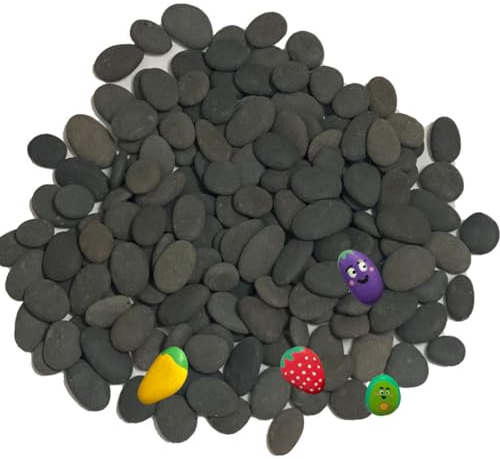 juexiyarticle 1.5-3cm Flache Steine zum Bemalen, Gemalter Kieselsteine zum Basteln,Glatte Flusssteine für Aquarium Blumentopf DIY Kies Dekoration,ca. 900g