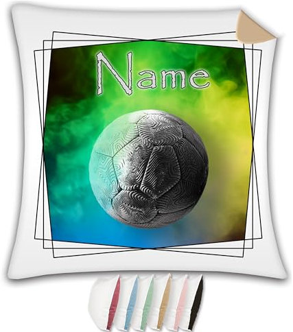 Kissen mit Name/Kissenbezug Zierkissen wahlweise mit Füllung/satiniert, kuschlig oder mit farbiger Rückseite / (Handball)