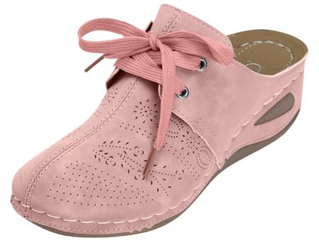 TYUIOP Sandali Donna Comodi Per Camminare Ciabatte Paglia Sabot Donna Estivi Punta Chiusa Sandali Con Zeppa Scarpe Donna Zeppa Sandalo Fucsia Donna Infradito Bianche Matrimonio