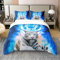 Loussiesd Tiger Drucken Bettwäsche Set 135x200cm 100% Baumwolle Wildtier Thema Bettbezug Set Blue Galaxy Betten Set Für Kinder Wildlife Safari Katzendruck Ultra weich Raumdekoration Reißverschluss