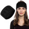 LOPHE Bandeau Peluche Hiver Femme, Cache Oreille Elastique pour Courir et Skier - Noir