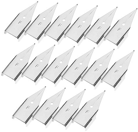 KALLORY 1set Pen Drawing Pen Spare Nibs for Fountain Pen Comic Pen Heads Fountain Pen with Ink Calligraphy Pen Fountain Pen Fine Nibs Pens Fountain Pen Replacement Nibs Steel Silver 20pcs